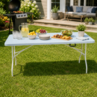 Homy Casa - Table pliante portable de 6 pi pour intérieur et extérieur, camping - Blanc-Le plateau blanc offre un aspect propre et simple