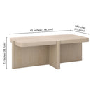 Hudson&Canal - Table basse rectangulaire Laguna de 114 cm de large, blanc aulne-Dimensions du produit : 45" L x 24" l x 15" H