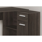 Monarch Specialties - 7349 Bureau 46 po - Chêne Brun/Cabinet De Rangement-L'unité de rangement intégrée comprend 2 tablettes fixes, 1 tiroir de rangement avec glissières de tiroir en métal et 1 armoire avec charnières en métal