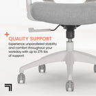 Sharper Image - Chaise de direction ergonomique à mailles pivotante avec massage S-800 – Gris pâle-Coussin de siège rembourré et ergonomique avec revêtement doux et confortable