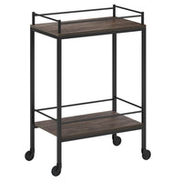 Hudson&Canal - Chariot de bar Barnes 23,5" de largeur - Brun aulne-Un design contemporain moderne pour votre cuisine, votre bureau, votre espace de divertissement et plus encore