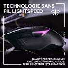Logitech G502 X PLUS LIGHTSPEED Souris Gaming RVB Sans Fil - Noir-Lightsync RVB : Souris de jeu RVB dotée d'un éclairage 8 LED personnalisable qui s'adapte à votre jeu grâce aux effets de démarrage/arrêt et optimisation des piles par la détection de jeu actif