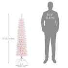 HOMCOM - Arbre de Noël artificiel 5' avec branches réalistes - Rose-La conception de la section permet une installation rapide 