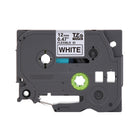 Brother Tze-FX231 Ruban d’identification flexible et laminé blanc avec texte noir pour étiqueteuses P-touch, 12 mm x 8 m-Certifié UL — parfait pour l’étiquetage des infrastructures d’électricité, industrielles et réseau.