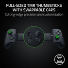 Razer - KISHI V3 PRO TG Manette Gaming-Boutons arrière de souris à double clic et gâchettes adhérentes: 4 boutons amovibles pour les surpasser tous. Profitez du même actionnement ultra-réactif que celui de nos meilleures souris de jeu grâce aux 2 boutons arrière intégrés aux poignées ergonomiques de la manette, surmontés de 2 gâchettes adhérentes pour un contrôle encore plus précis