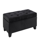 Brassex - Landon Ottoman de rangement capitonné - noir-Dessus généreusement rembourré