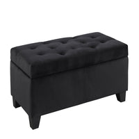 Brassex - Landon Ottoman de rangement capitonné - noir-Dessus généreusement rembourré