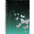 Mead - Agenda scolaire hebdomadaire/mensuel papillon d'argent 2024-2025 - 5 1/2 po x 8 1/2 po - vert/argent - bilingue-Couverture rigide durable avec des accents argentés. 