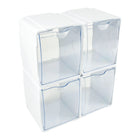 Deflecto - Organisateur de rangement emboîtable basculant  - blanc - paquet de 4-Parfait pour organiser et regrouper de petites fournitures