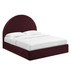 Modway - Solana Arqué Performance Velvet Lit plateforme Queen, Mûrier-Assemblée requise