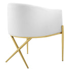 Modway - Savour Touffe Performance Velvet Fauteuil à manger d’accent - Blanc-Capacité du poids de la chaise : 300 lbs.
