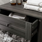 HOMCOM - Buffet bas à poubelle basculante 10 gallons avec bac caché et tiroir - gris charbon-Idéal pour la cuisine, le couloir ou la buanderie 