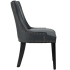 Modway - Marquis Imitation cuir Chaise à manger Ensemble de 4 - Noir-Moulures anciennes en cuivre à tête de clous
