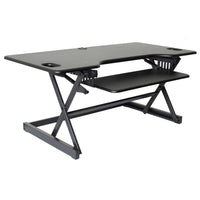 Rocelco – Support de bureau haut de gamme DADR-46 à hauteur réglable, 46 po, avec portée verticale allongée, noir -Support de bureau à hauteur réglable avec portée verticale allongée