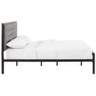Modway - Mia Tissu Lit plein, Brun Gris-Assemblée requise