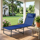 Outsunny - Chaise longue pliante d’extérieur pour camping - randonnée - bleu marine-L'ensemble de patio en bois de sapin offre un soutien stable et une utilisation extérieure plus durable