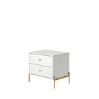 Manhattan Comfort - Table de nuit moderne Jasper 25,15" - Blanc Brillant-Associez-vous à la collection de commodes Jasper de Manhattan Comfort