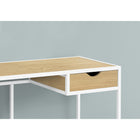 Monarch Specialties - 7575 Bureau 42 po - Naturel/Metal Blanc-Design compact et style contemporain idéal pour les petits bureaux à domicile