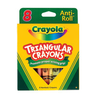 Crayola - Crayons de cire triangulaires - Assortiment de couleurs - Paquet de 8-Leur forme unique favorise la prise triangulaire et guide les petits doigts pour réaliser des dessins mieux définis
