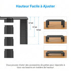 ShoppingAll - Monitor Stand Riser with 4 Adjustable Height-Black-De construction robuste et sophistiquée, la base stable maintient vos appareils en place sans vaciller et présente votre bureau avec élégance.