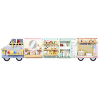 Qaba - Tableau d’activités mural camion avec 5 activités - multicolore-Dispose d'une largeur de 64,5 po (163,8 cm), offrant beaucoup d'espace pour le jeu collaboratif 