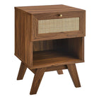 Modway - Soma 1-Tiroir Table de chevet, Noyer-Table de chevet moderne à un tiroir