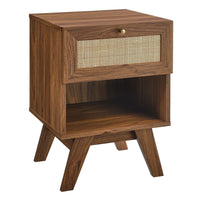 Modway - Soma 1-Tiroir Table de chevet, Noyer-Table de chevet moderne à un tiroir