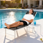 Outsunny - Chaise longue d’extérieur - chaise de bronzage à 5 positions - noir-Conception pliable pour faciliter le transport et le déplacement