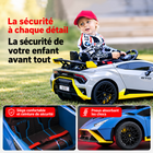Gyrocopters - Voiture électrique pour enfants sous licence Lamborghini - Double moteur 12 V - Avec musique et télécommande - Vert-La capacité de charge est de 66 lb (35 kg)