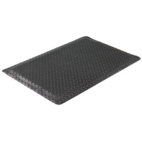 Edgewood Tapis Foam Fusion Anti-Fatigue Avec Surface Laminée à Motifs De Losange - 2' x 3' x 5/8" - Noir-Pour Usage Moyen