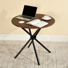 Homy Casa - Table de Conférence Ronde Multifonctionnelle de 31,5 po - Noyer-Peut accueillir confortablement 2-4 personnes, idéale pour les petits espaces, parfaite pour les repas, le travail ou les réunions informelles