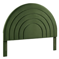 Modway - Solana Arqué Performance Velvet Tête de lit complète, Vert mousse-Sellerie en velours Performance résistante aux taches