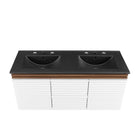 Modway - Render Fixation murale de 48" Vanette de salle de bain - Noyer blanc Noir-Matchs non inclus