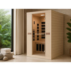 Westinghouse - Sauna infrarouge 2 places avec luminothérapie - 117 cm (l) x 101 cm (p) - Bois naturel-Panneau de commande DEL numérique facile à utiliser