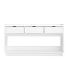 Prepac - Console Simply Modern de 60,25 po avec 3 tiroirs et grand compartiment de rangement ouvert - Blanc-Conçu Et Fabriqué Aux États-unis Et Au Canada: Les produits de mobilier Prepac sont fièrement fabriqués en Amérique du Nord pour garantir qualité et fiabilité, soutenus par notre équipe de support client basée en Amérique du Nord