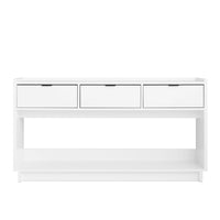 Prepac - Console Simply Modern de 60,25 po avec 3 tiroirs et grand compartiment de rangement ouvert - Blanc-Conçu Et Fabriqué Aux États-unis Et Au Canada: Les produits de mobilier Prepac sont fièrement fabriqués en Amérique du Nord pour garantir qualité et fiabilité, soutenus par notre équipe de support client basée en Amérique du Nord