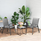 Outsunny - Ensemble bistro de patio 3 pièces avec chaises empilables et table-Cadre en acier avec coussinets de protection et réglables 