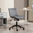 HOMCOM - Chaise d’ordinateur pivotante à 360-degrés sans accoudoirs - gris foncé-La fonction d’inclinaison assure un balancement fluide pour plus de détente