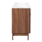 Modway - Render 48" Meuble de salle de bain à double lavabo - Blanc noyer-Tiroirs à extension complète