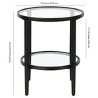 Hudson&Canal - Table d'appoint ronde Hera de 50 cm de largeur avec étagère en verre, - Bronze noirci-9