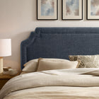 Modway - Magnolia Tissu rembourré Tête de lit Queen size - Bleu ardoise-Silhouette festonnée