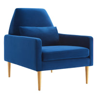 Modway - Liliana Performance Velvet Fauteuil - Marine-Fauteuil rétro moderne