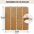 MotionGrey - Dalles de terrasse extérieures  à 4 lattes, emboîtables et imperméables, pour patio, balcon et jardin - Beige - ensemble de 20 pièces-Format emboîtable permettant de relier les dalles pour former une surface continue