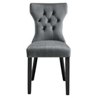 Modway - Silhouette Performance Velvet Chaises de salle à manger Ensemble de 2 - Gris-8