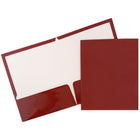 JAM Paper - Porte-documents brillant à 2 pochettes - bordeaux bordeaux - Paquet de 6-Couleur : rouge marron.