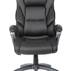 Nicer Interior - Fauteuil de direction à dossier haut Summit-Revêtement en cuir synthétique noir haut de gamme et en tissu respirant