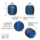 Ultimate Ears - WONDERBOOM 4 enceinte Bluetooth portable et étanche, Bleu-Associe deux enceintes Bluetooth portables WONDERBOOM 4 pour un son encore plus puissant, appuie une fois pour dédoubler le son, appuie à nouveau pour obtenir un véritable son stéréo grâce aux deux enceintes, avec un canaux gauche et droit