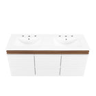 Modway - Render Fixation murale de 48" Vanette de salle de bain - Blanc Noyer Blanc-Matchs non inclus