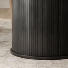 HOMCOM - Table à manger ronde 47 po avec base à piédestal cannelé pour 4-6 personnes - grain de bois noir-Couleur : Grain de bois noir 