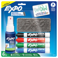 Expo – Trousse de départ à faible odeur pour effacement sec, pointe biseautée-Idéal pour les tableaux blancs, le verre et d'autres matières non poreuses